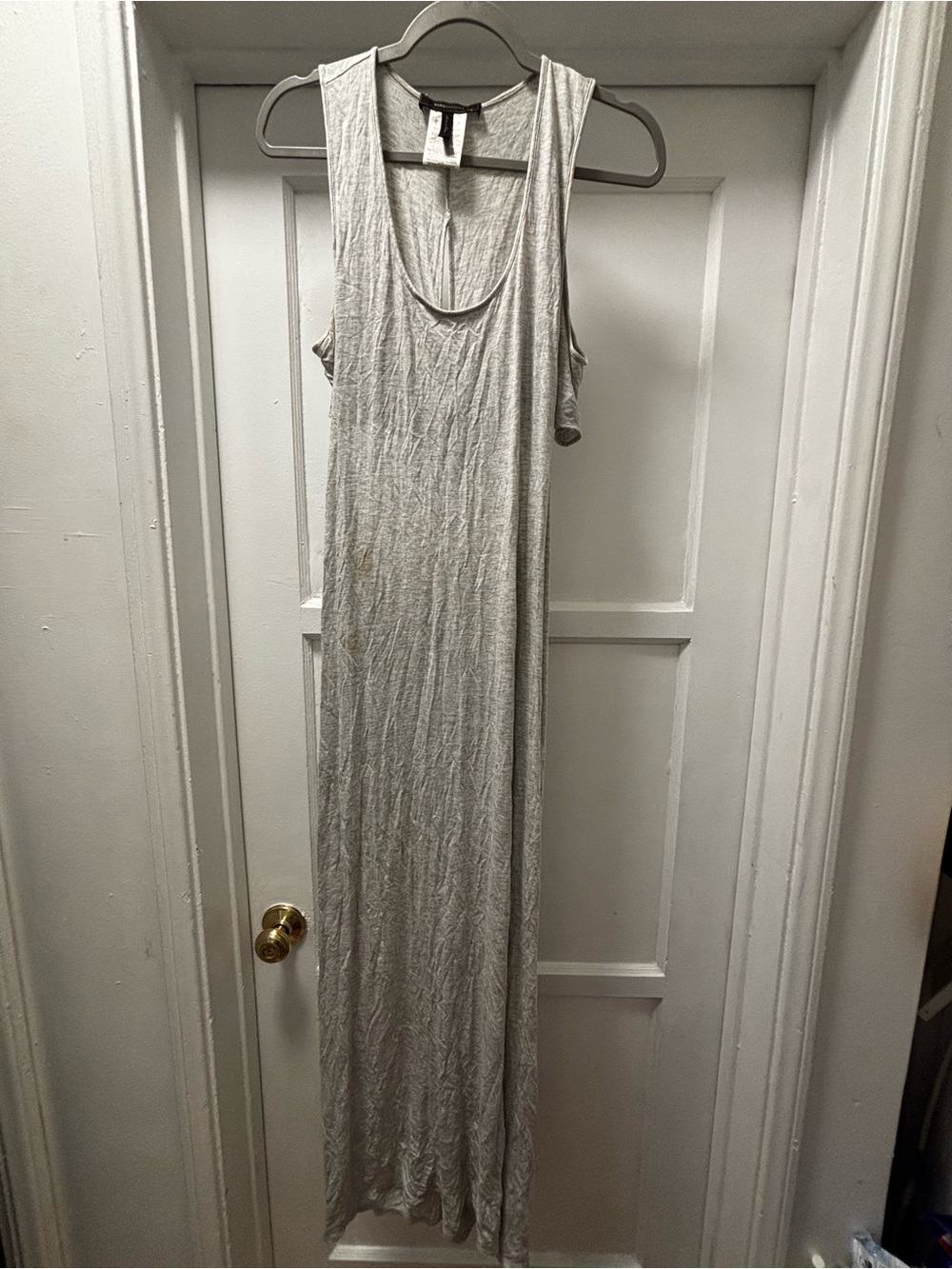 BCBGMaxAzria Light Gray Sleeveless Maxi Dress